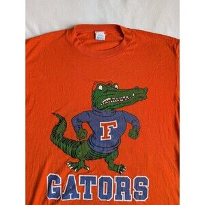 Vintage 80's Soffe University of Florida Gators Football T-Shirt Orange L UF